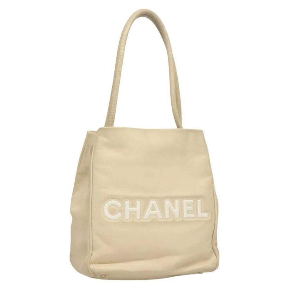 Chanel Camellia Tote Leather Beige Leather Tote Bag Bag